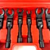 GTYPRO 6-Pcs Flexible Diesel Injector Line 3/8″ DR Socket Wrench Set Long Model (12mm-19mm)