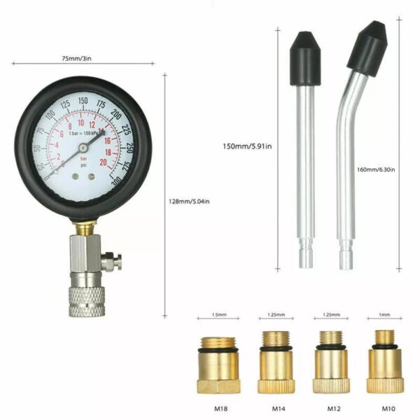 GTYPRO Car Diagnostic Cylinder Compressor Gauge Meter Test Pressure Compression Tester