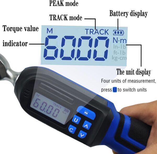 GTYPRO 1/4-Inch Drive Digital Torque Wrench (1.11-22.13Ft.lb/1.5-30N.m) Electronic Torque Wrench Set with Accurate to ±2%