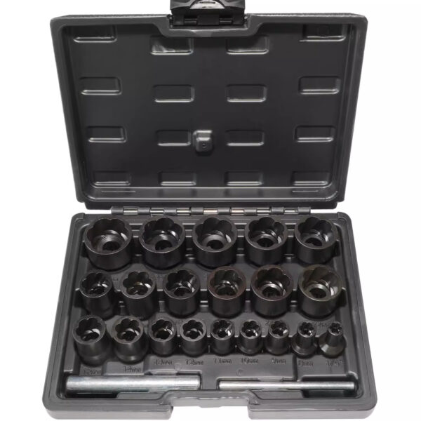 GTYPRO 22 Pieces 1/2” & 3/8″ Drive Bolt Nut Extractor Set