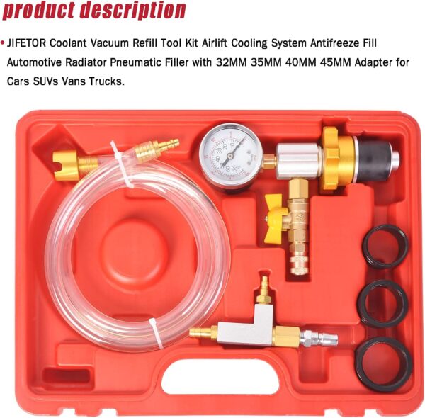 GTYPRO Engine Cooling System Vacuum Purge & Refill Kit Set Universal Pro Tools