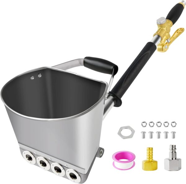 GTYPRO Pneumatic Plaster Machine with 4 Jets Stainless Steel Bucket 4.5 Litres