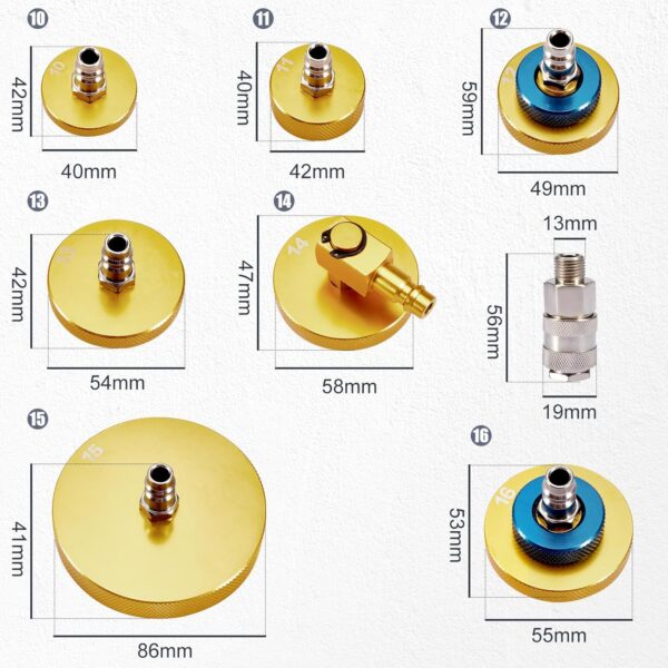 GTYPRO 17-Piece Set of Brake Fluid Changer Fittings