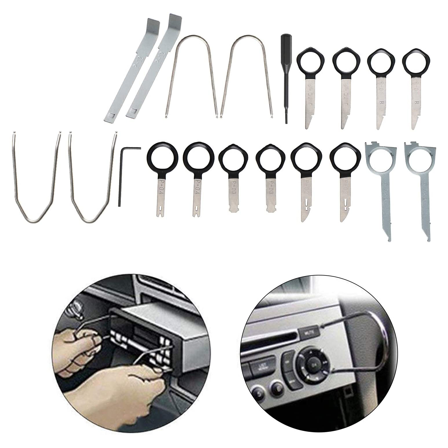 thumbnail image 2 of Surga Performance Car Stereo Unlocking Brackets – Blue Dot – Fits Ford, Renault, Opel – 1/2 DIN 2 of 6