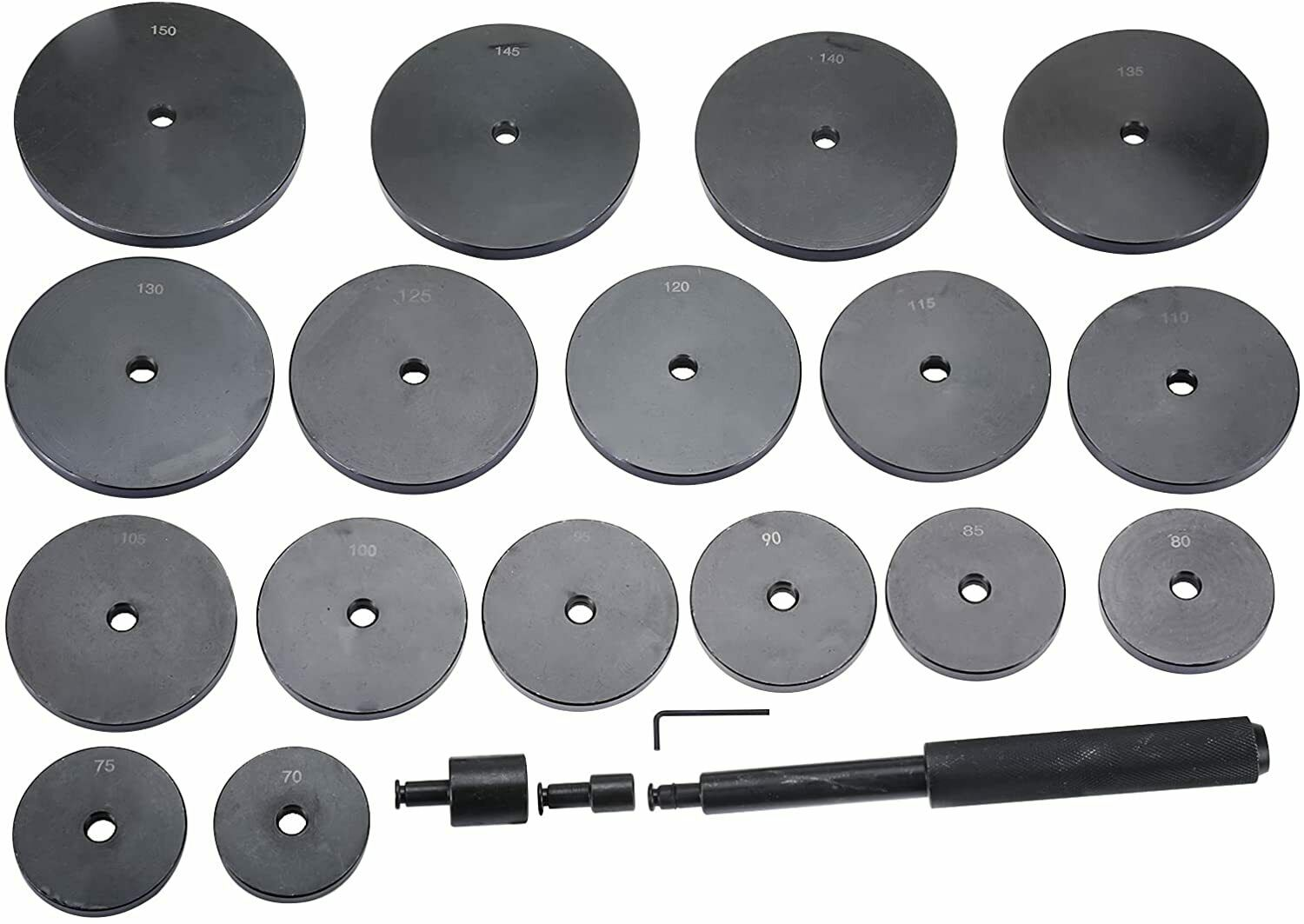 21-Piece Extra Large Custom Bush, Bearing & Seal Driver Set For Hydraulic Press