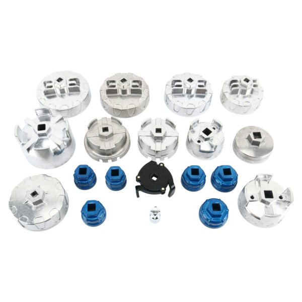 19pc Die Casted Aluminium Alloy FreeTec Oil Filter Cup Wrench Set