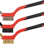 3 Piece Cleaning Brush Detailing Wire Brush Set, Brass, Stainless Steel, and Nylon Brush Head